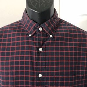 J. Crew Red and Black Plaid Casual Button Down Shirt